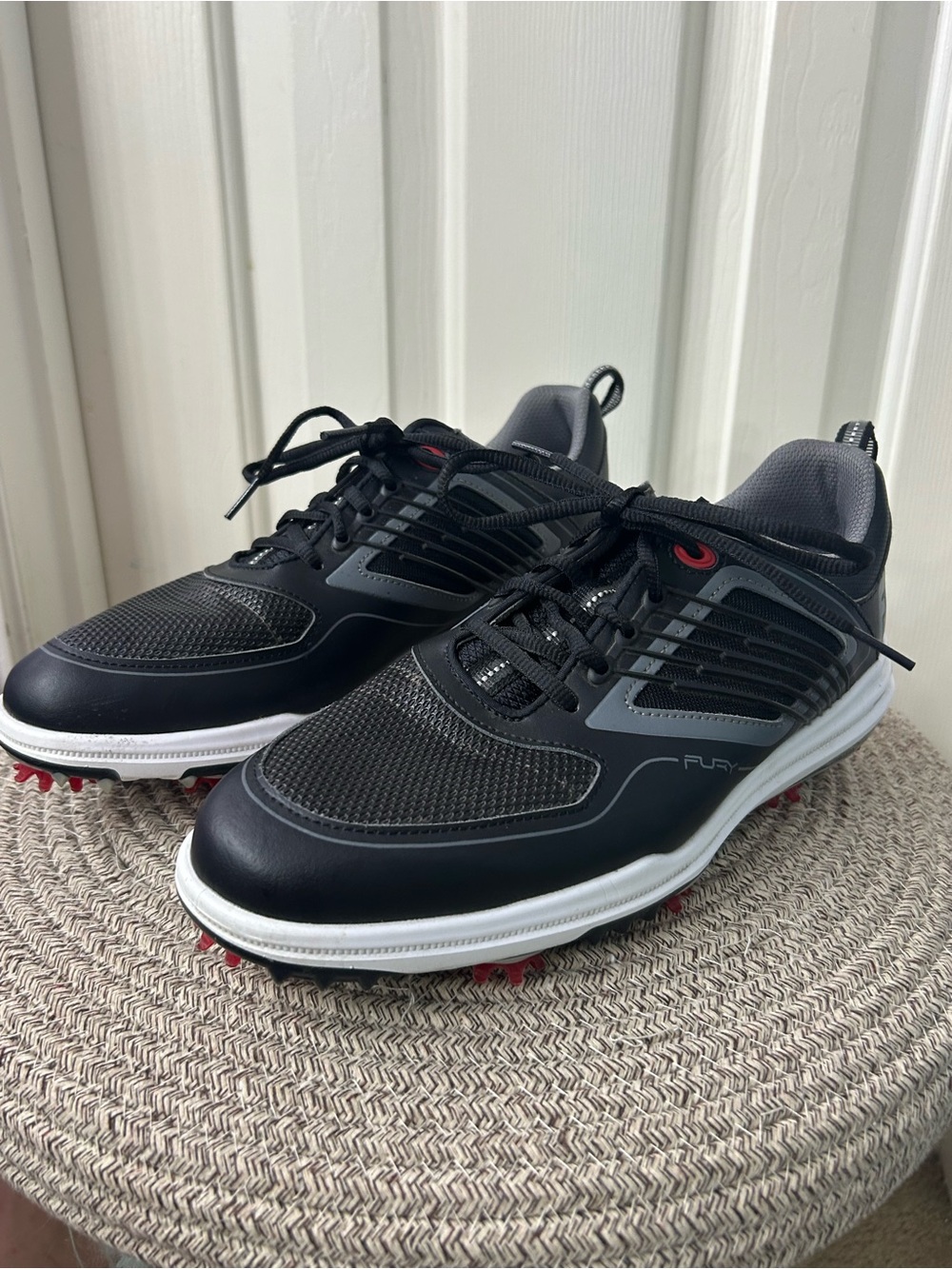 Mens FootJoy FJ Fury Golf Shoes 51103 Black /Grey/Red Sz 8M - Picture 5 of 10